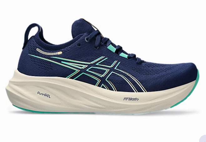 ASICS Gel Nimbus 26 (Blue Expanse/Aurora Green) - Women's Best Running Shoes For Concrete
