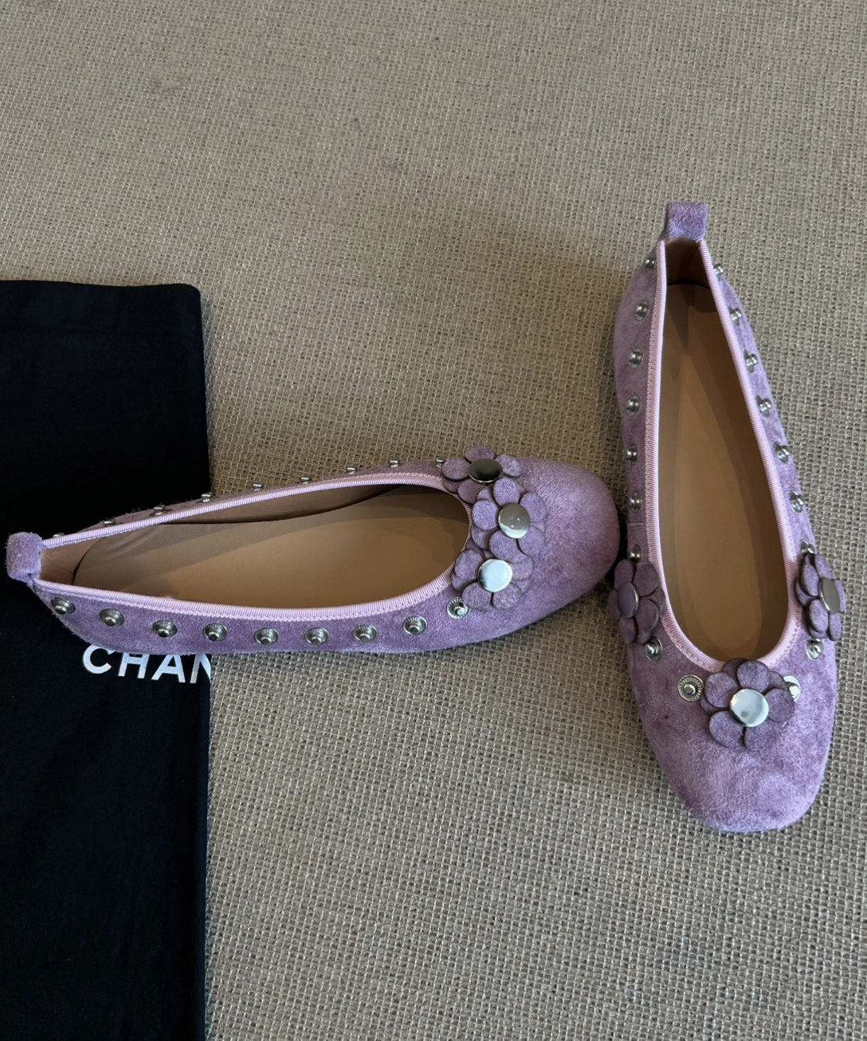 Competitors Splicing Suede Women Floral Brown Rivet Flat Shoes For