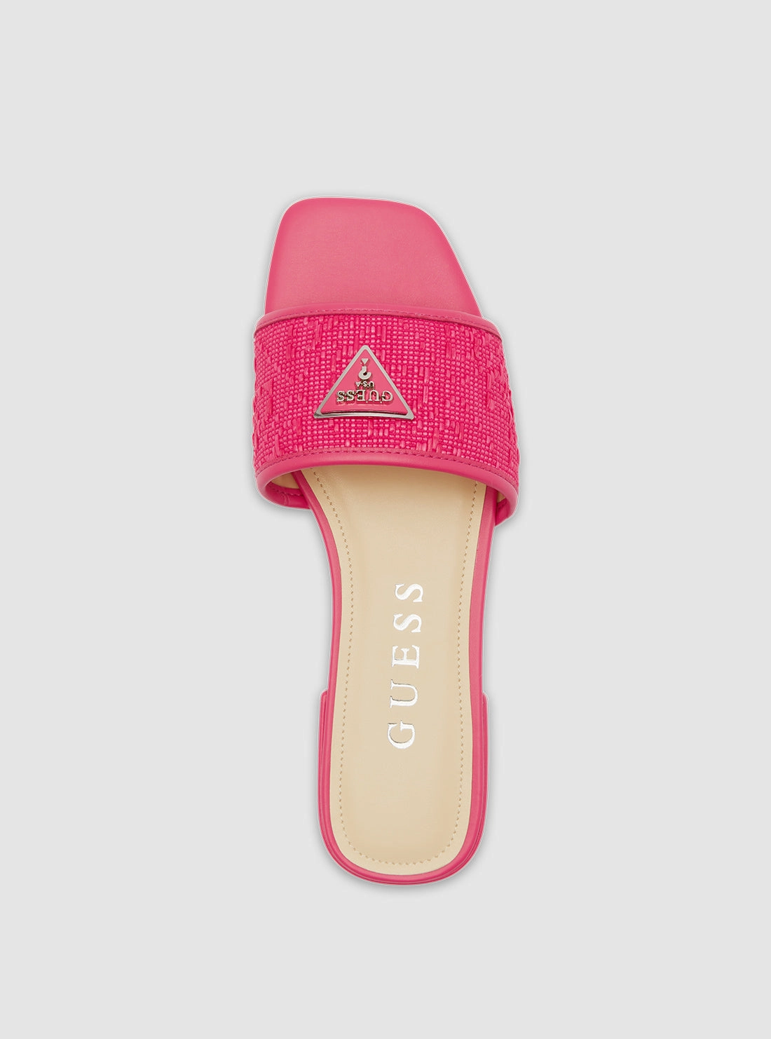 Pink Tamsey Slide Sandals Kitten Heel Sandals