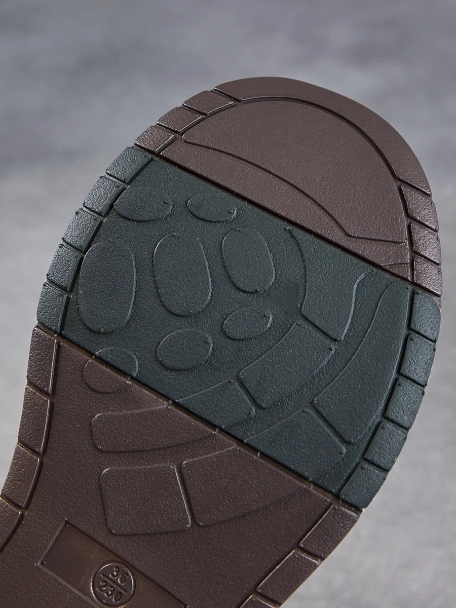 Platform Leather Shoes Women Genuine Vintage Shoes For Marathon Training