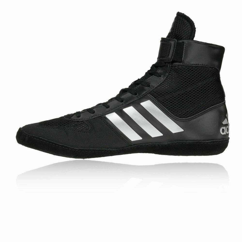 Ribbed Combat Boots adidas Mens Combat Speed 5 Wrestling Shoes Black Silver