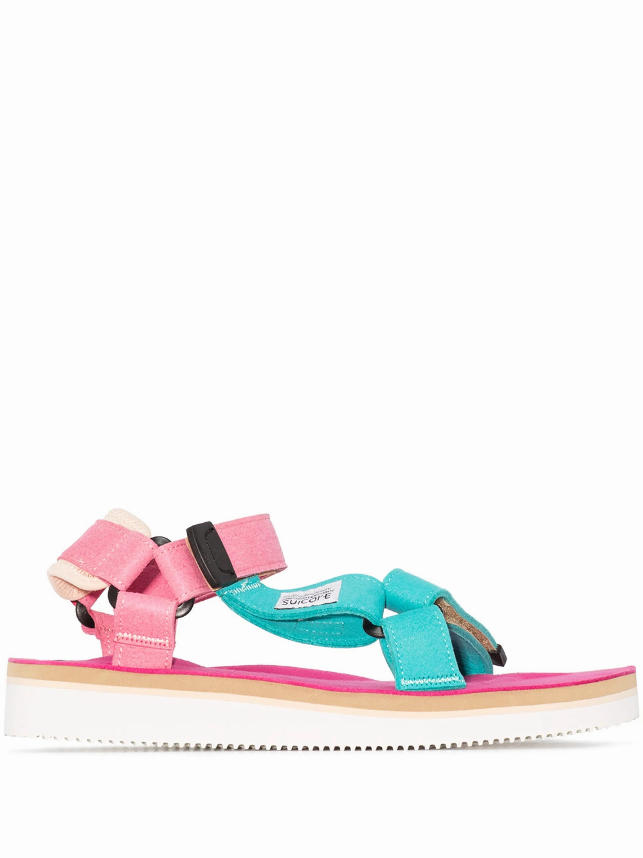 Sandals With Small Wedge Heel DEPA-ECS touch-strap sandals