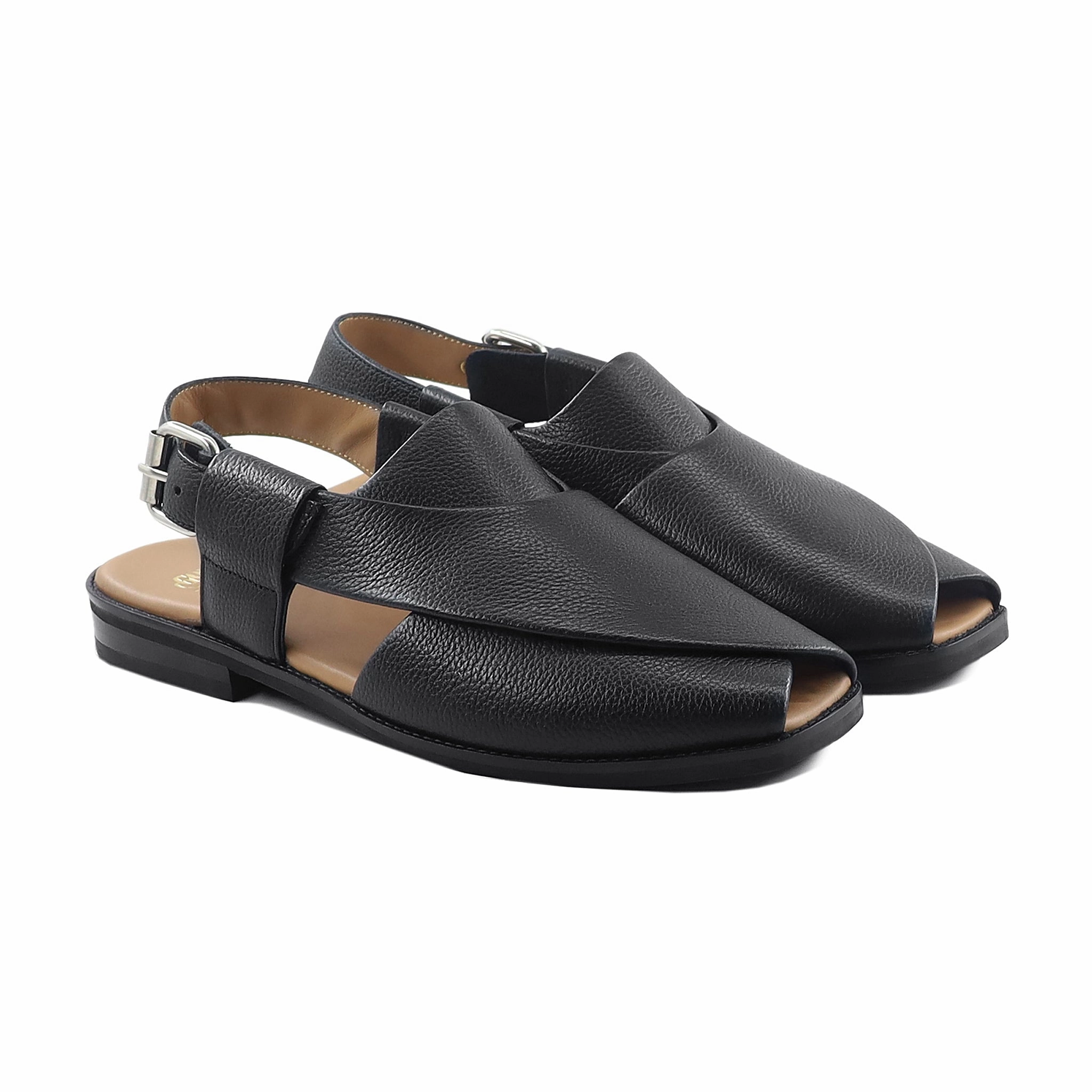 Sandals Halcyon Reviews Prism - Men's Black Pebble Grain Leather Sandal
