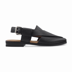 Leather Slides Sandals Prism - Men's Black Pebble Grain Leather Sandal