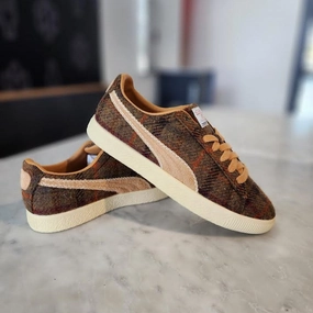 PUMA CLYDE HARRIS TWEED CHAMOMILE CARAMEL LATTE Puma Dwane Idp Running Shoes
