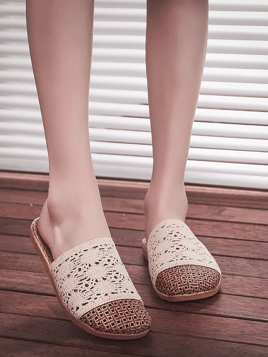 Women Summer Rattan Weaving Indoor Slippers ZZ1011 Shoes Sport Chek