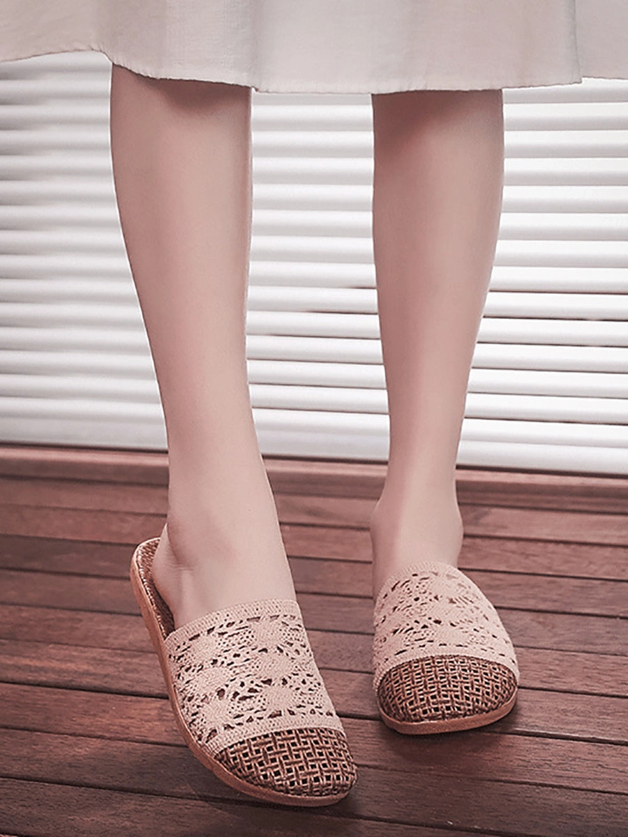Women Summer Rattan Weaving Indoor Slippers ZZ1011 Best Shoes For Everyday Walking