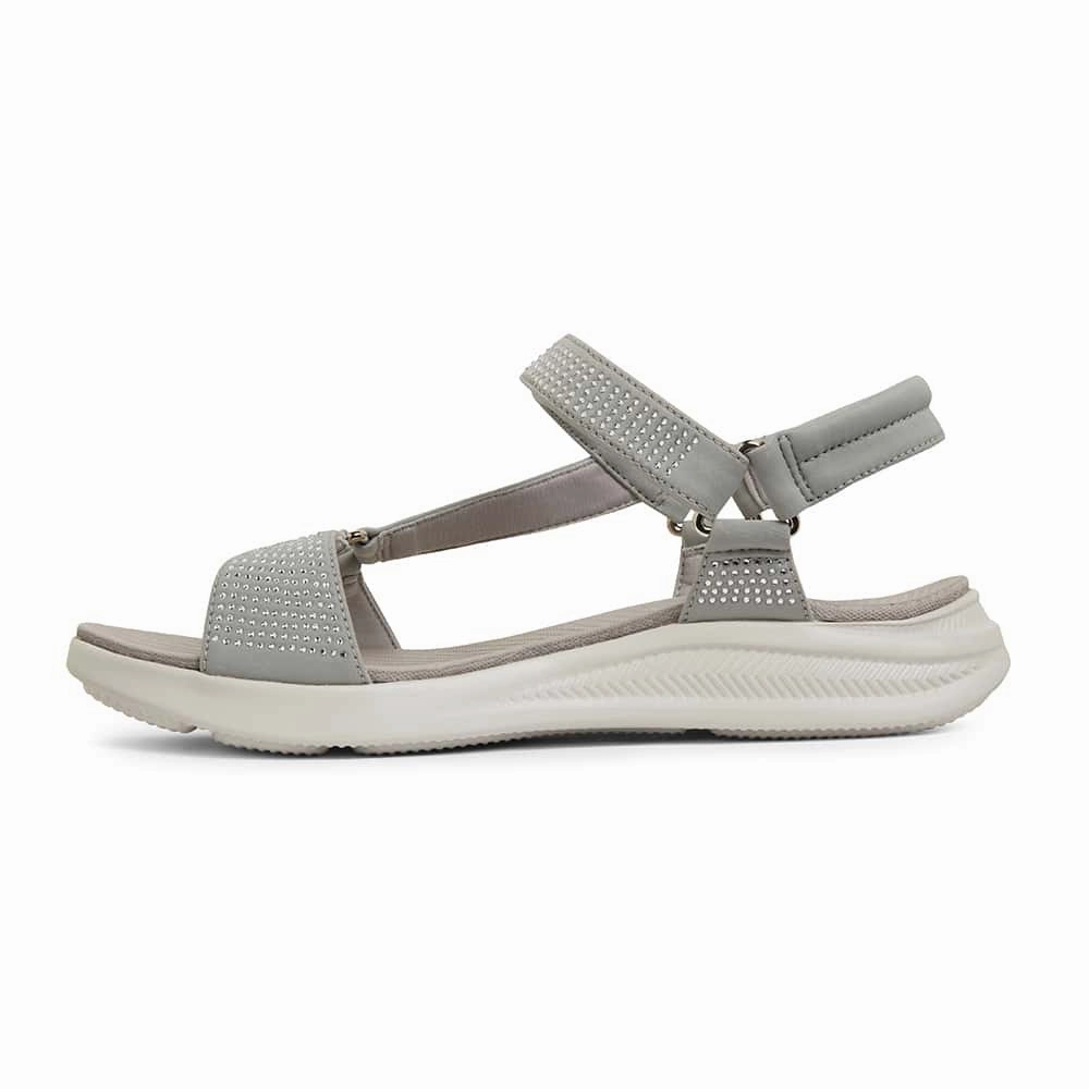 Naples Sandal in Light Grey Diamante Hiking Shoes Extra Wide