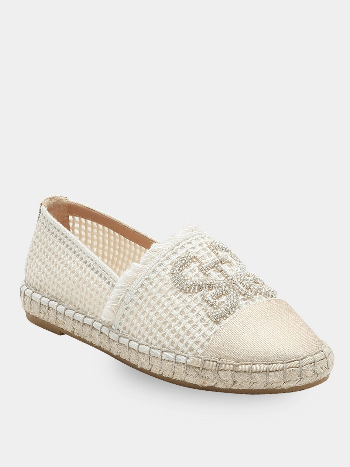 Espadrille Block Heel ST Beaded Knit Espadrilles
