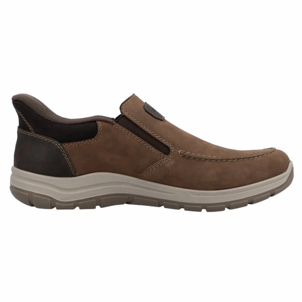 Rieker Todd 55 Brown Leather Slip-On Shoe (Men's) Best Shoes For Walking With Plantar Fasciitis