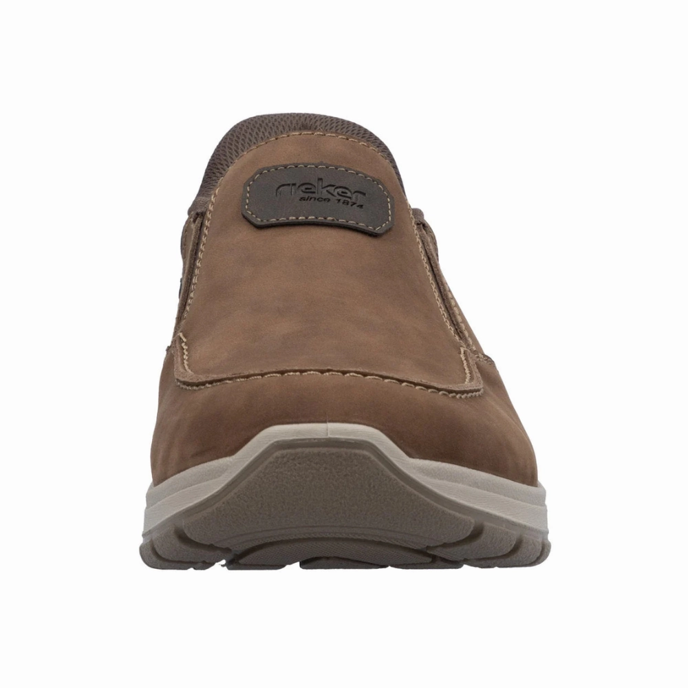 Rieker Todd 55 Brown Leather Slip-On Shoe (Men's) Plano