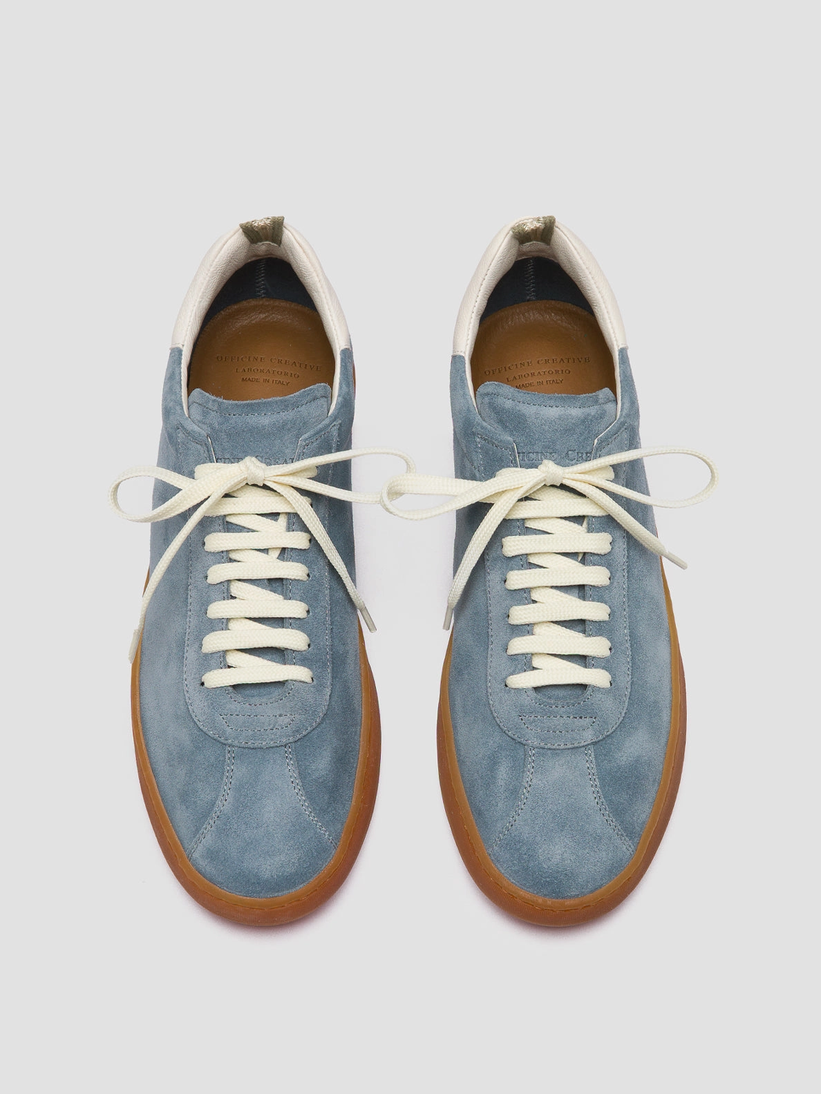 Kalamazoo HALO 001 - Light Blue Leather and Suede Sneakers