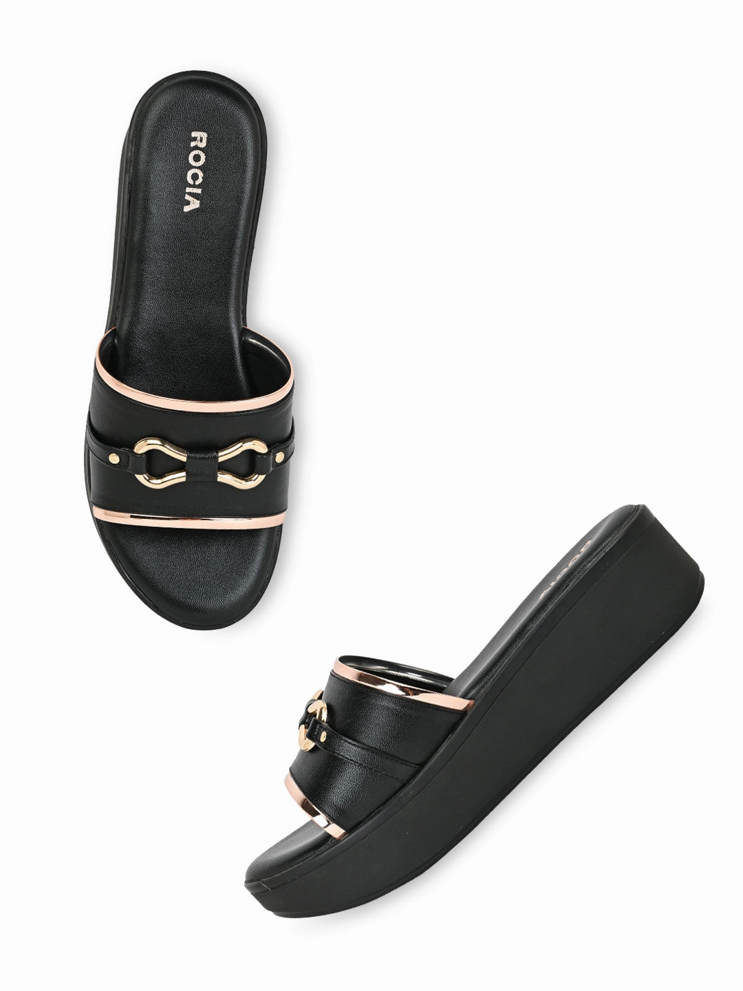 Rocia By Regal Black Women Casual Wedges Sandals Bahamas Locations