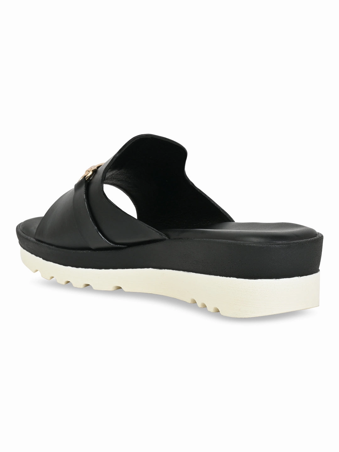 Rocia By Regal Black Women Casual Wedges Sandals With Low Heels