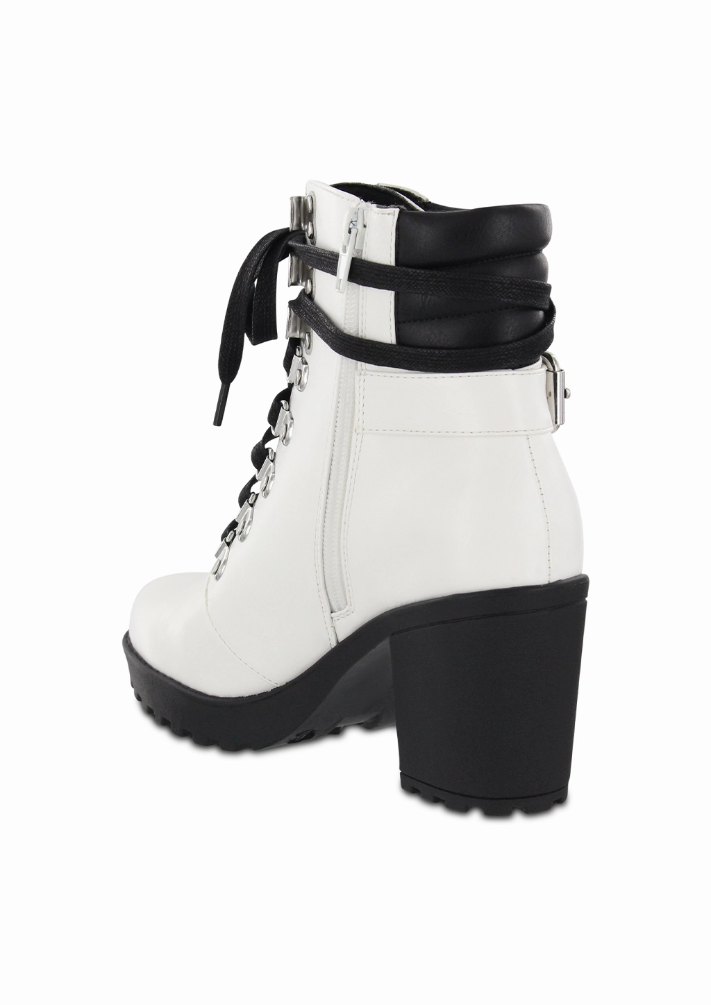ANNAMARIA - WHITE Reflective Combat Boots
