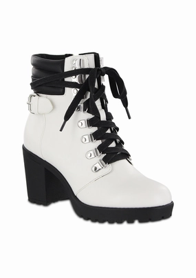 Combat Ankle Boots ANNAMARIA - WHITE