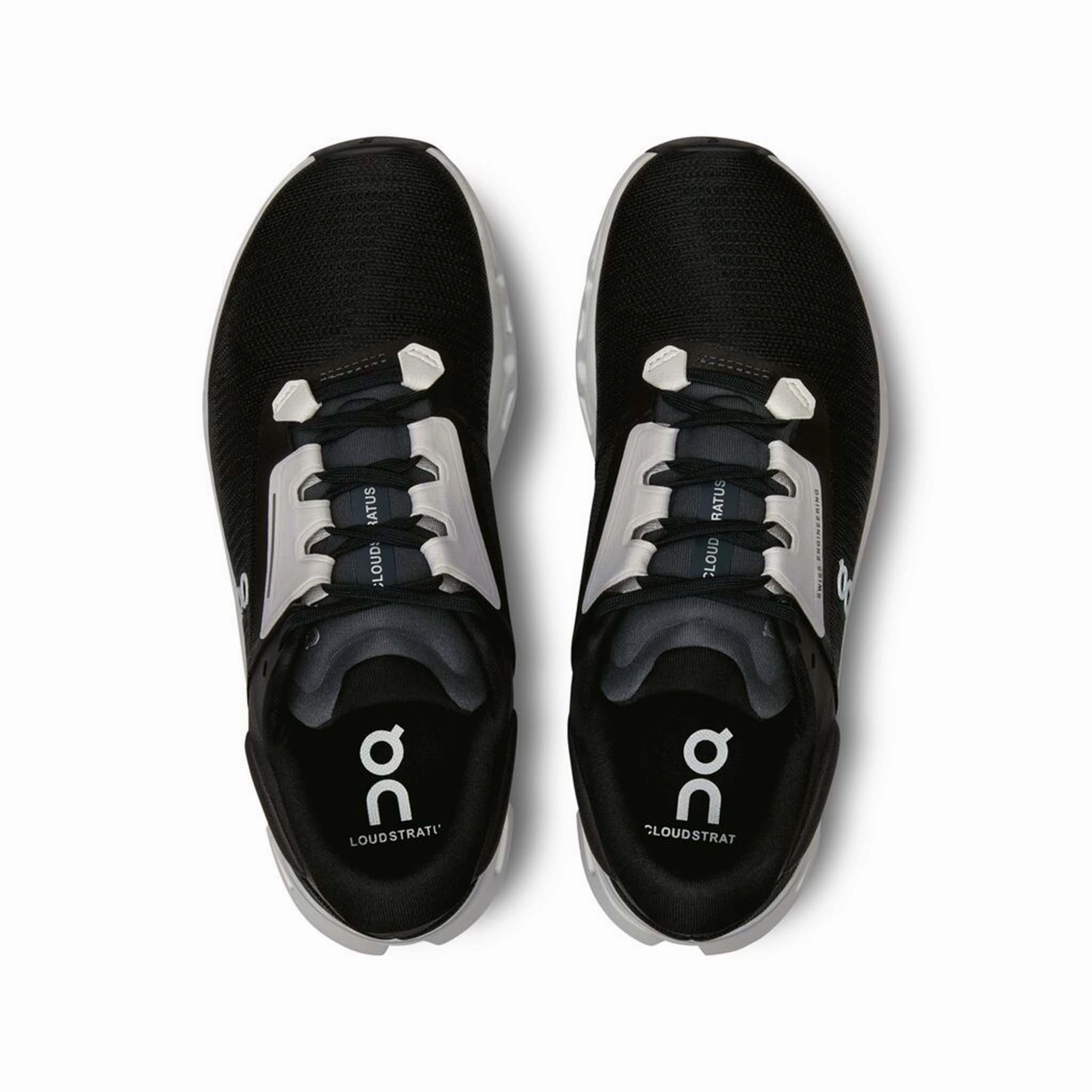 On | Women's Cloudstratus 3 Running Shoes - Black/Frost Running Shoe Shop London