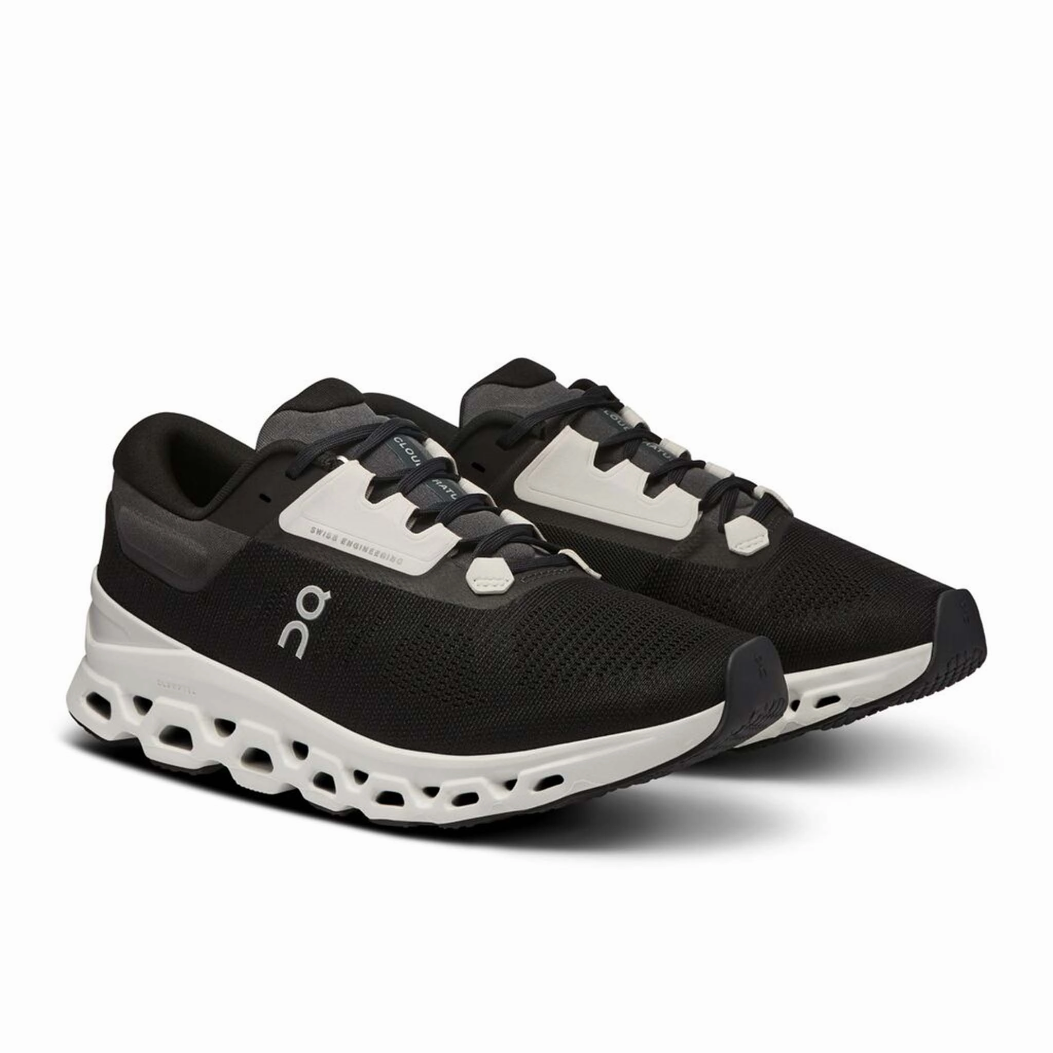 On | Women's Cloudstratus 3 Running Shoes - Black/Frost Running Shoes Austin