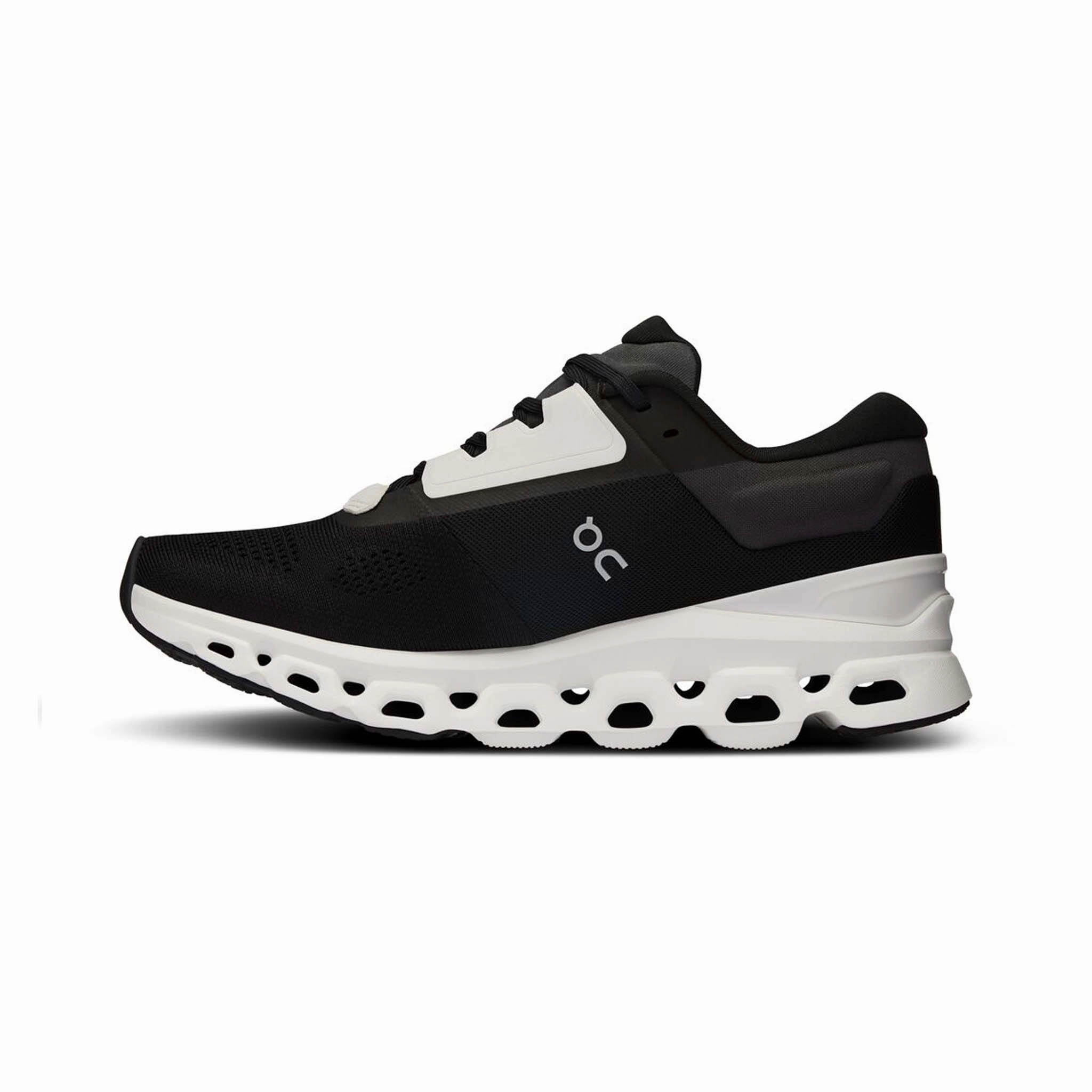 On | Women's Cloudstratus 3 Running Shoes - Black/Frost Glycerin Max Running Shoe