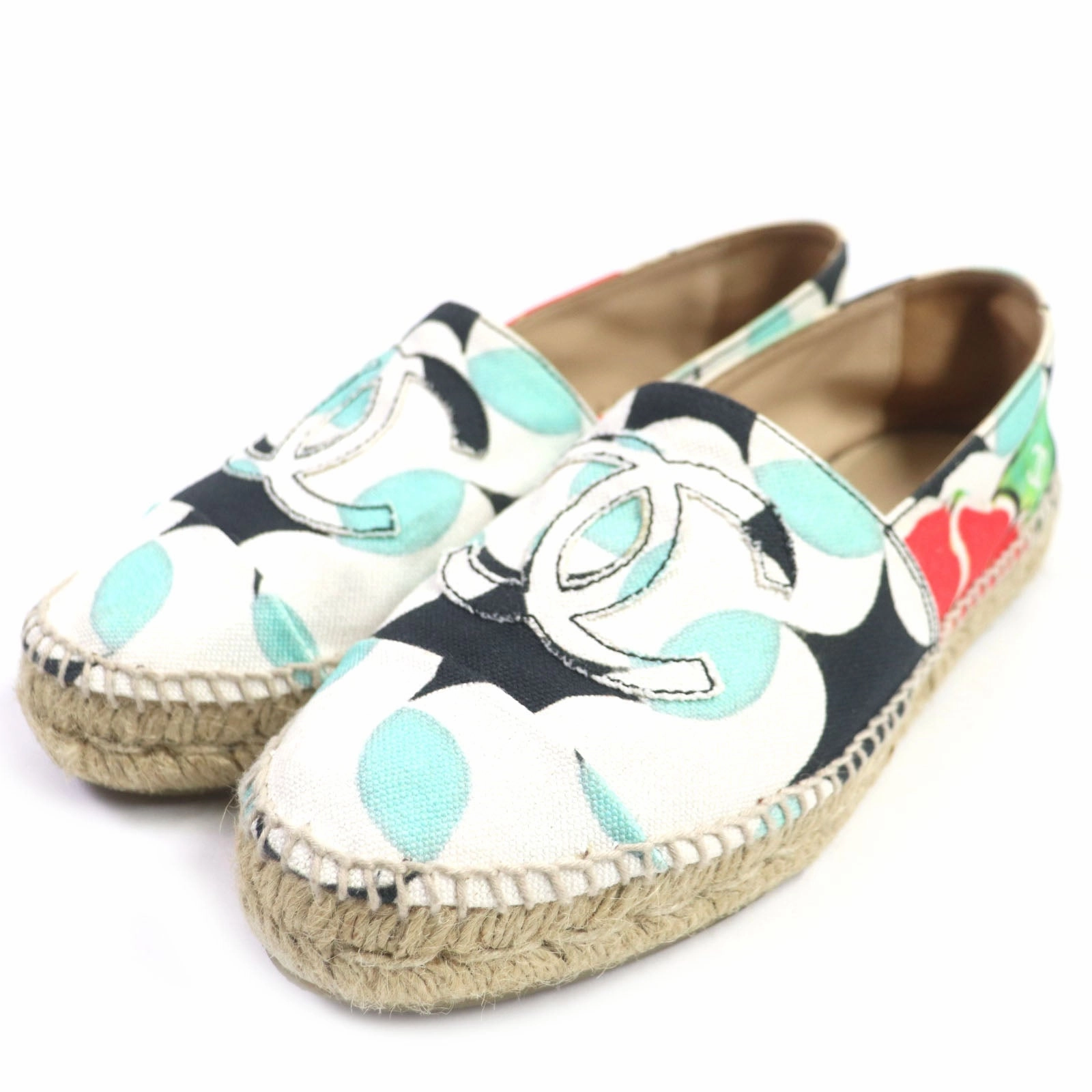 Espadrilles Talon 3 Cm Chanel COCO Mark Espadrilles Canvas Slip-on