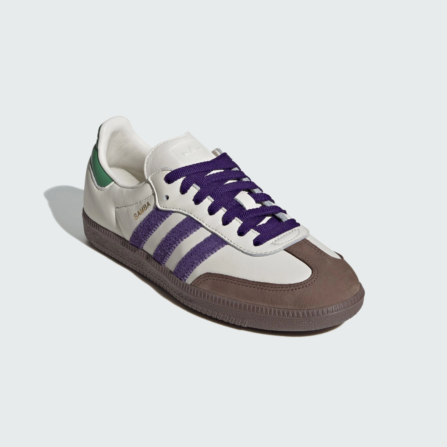 Best Shoes For Nurses With Plantar Fasciitis SAMBA OG SHOES - Off White / Collegiate Purple / Preloved Green