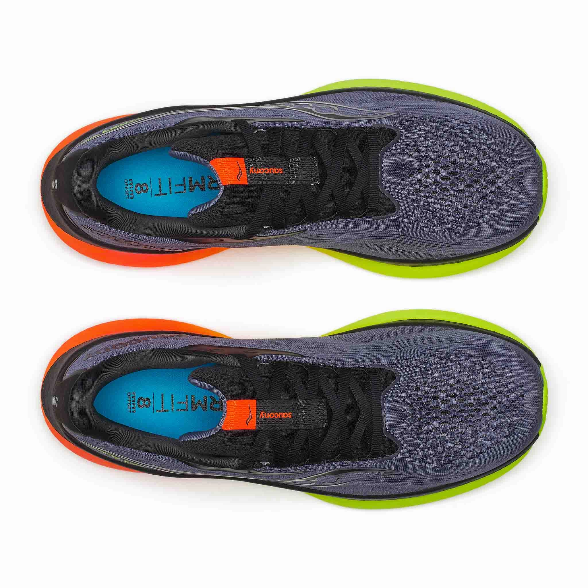 Saucony | Men's Ride 18 Running Shoes - Shadow/Vizi Best Running Shoe For Knee Pain
