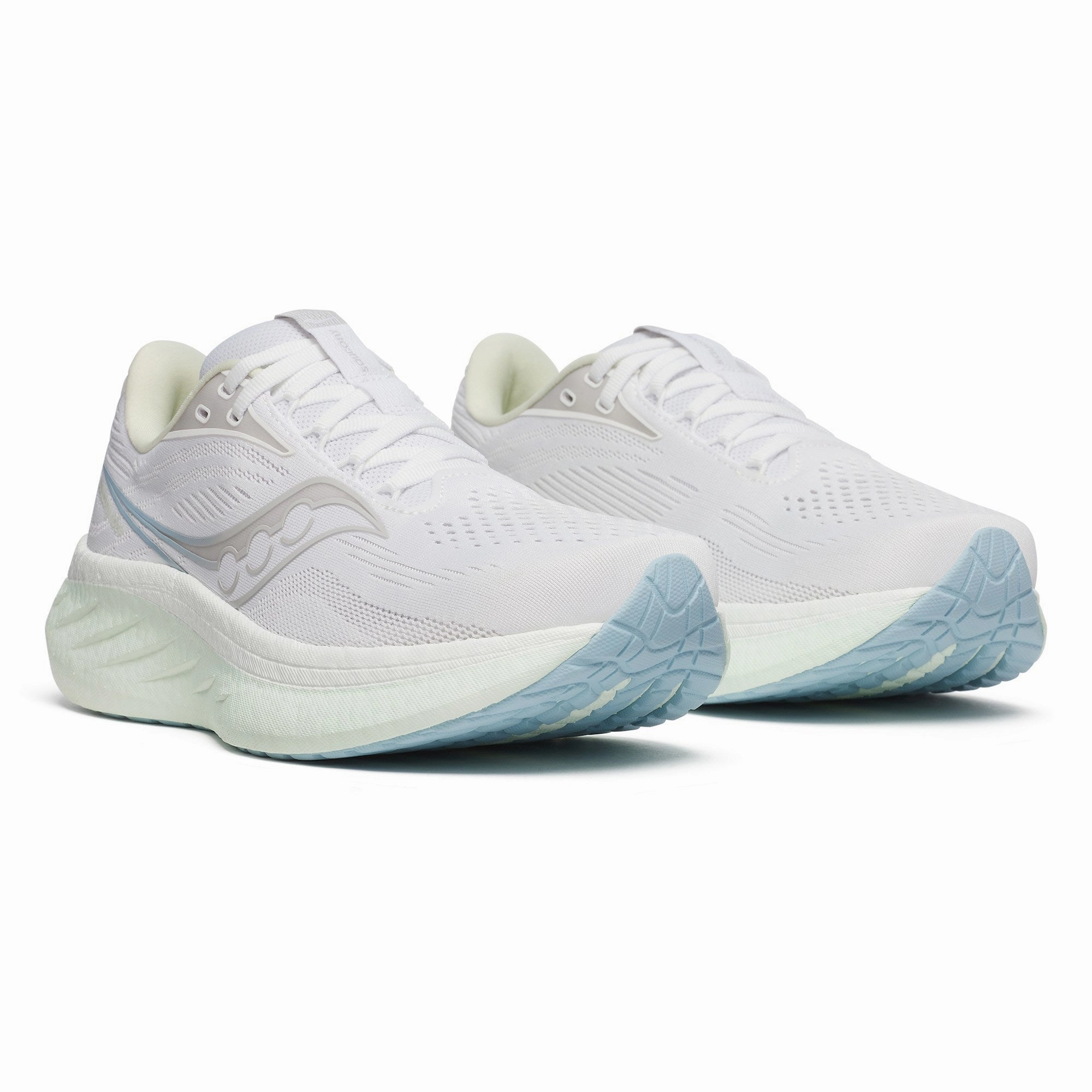 Drop Shoes Running Saucony Ride 18 (White/Lettuce) - Women's