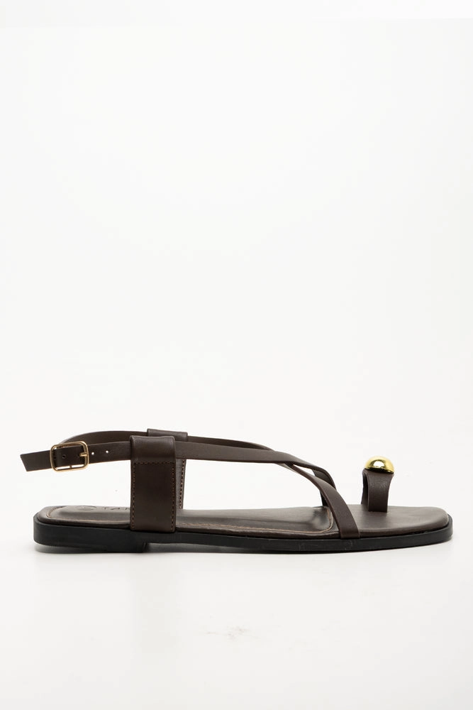 Toe Post Sandals Brown Sandals Closeout