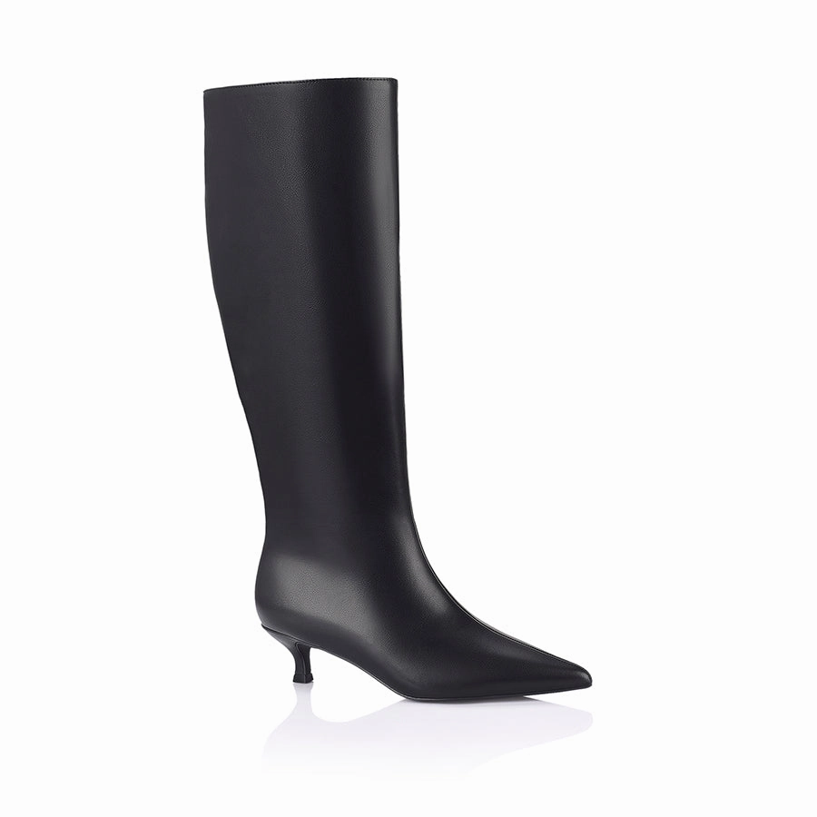 Made In Italy Leather Knee High Boots Lucila Knee High Boots - Black