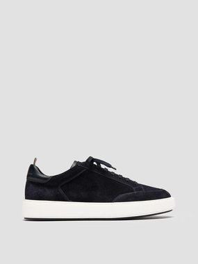 SEQUEL 002 - Blue Suede and Leather Low Top Sneakers Shoes Gold Coast
