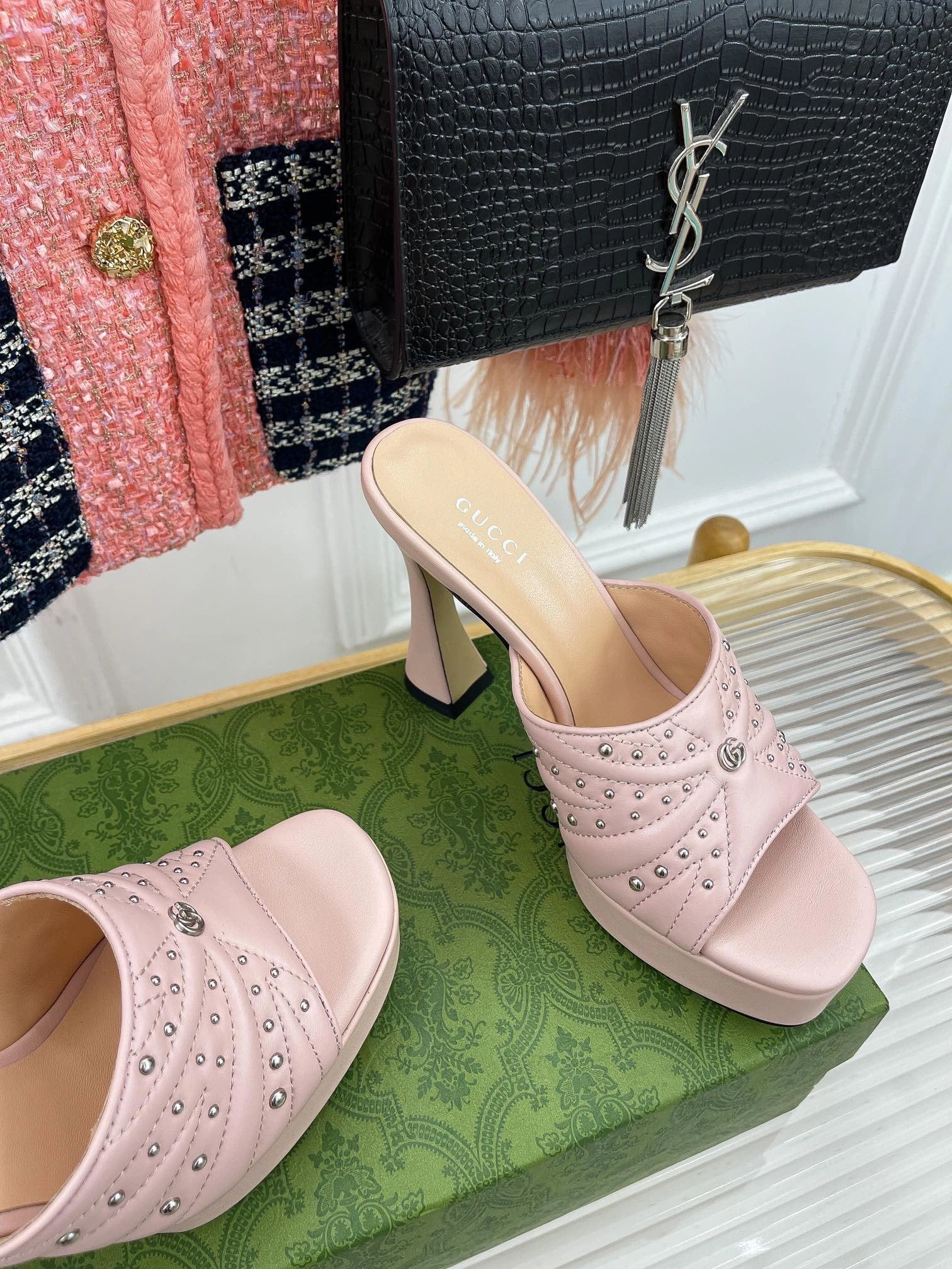 SE1052 GG Women's Heeled Slide Sandal / Size5-10 Sandals Rhythm And Blues