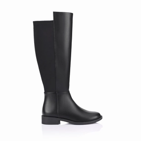 Knee High Pirate Boots Gala Flat Knee High Boots - Black