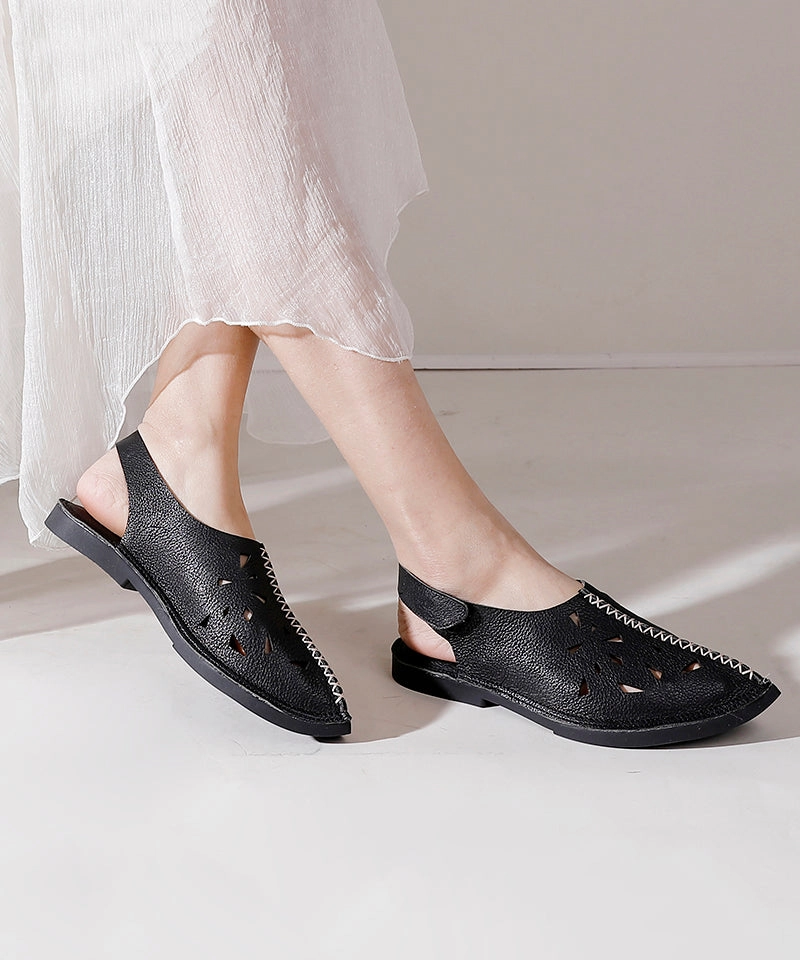 Soft Brown Hollow Out Splicing Walking Sandals SL1002 I Slide Sandals