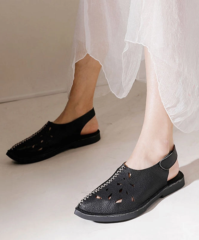 Soft Brown Hollow Out Splicing Walking Sandals SL1002 Granada Sandals