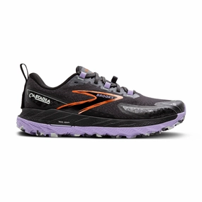 Minimalist Trail Running Barefoot Shoes Wide Toe Box Brooks Womens Cascadia 18- Ebony/Sweet Lavender/Copper (1204161B048)
