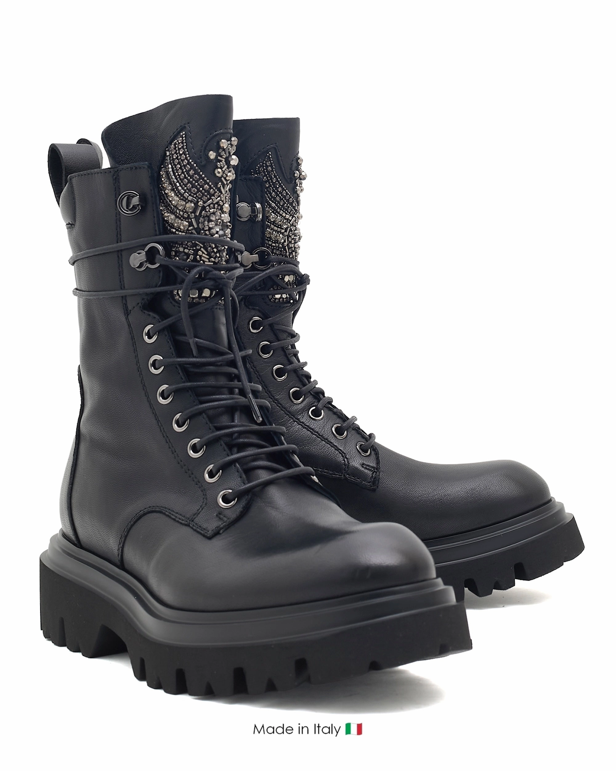 Stella Combat Boot Nero Premium Combat Boot