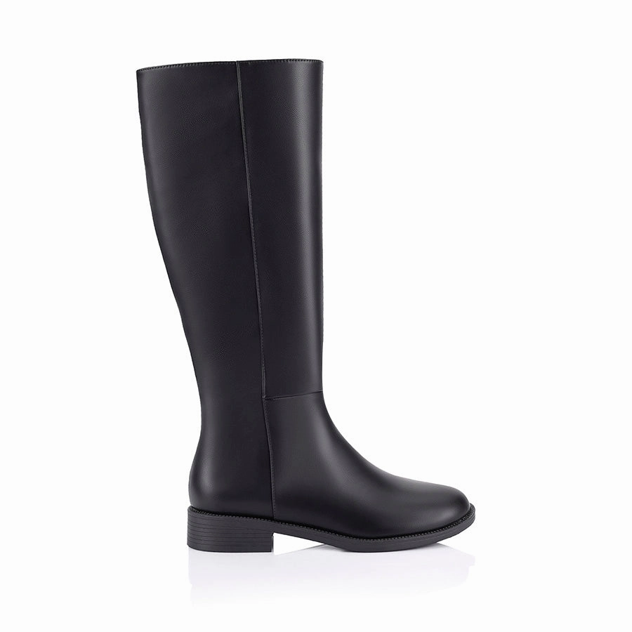 Gabe Flat Knee High Boots - Black Paul Green Knee High Boot