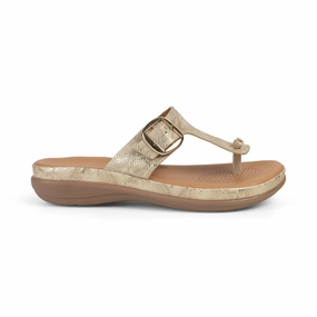 Sandals With T Strap Tresmode Espoo Gold Women's Casual Platform Flats