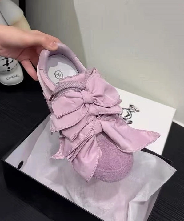 Shoes Omaha Suede Splicing Women Shoes Apricot Bow Casual Flat For