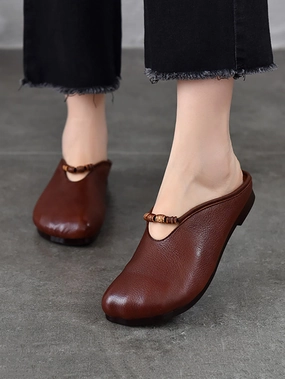 Summer Vintage Leather Soft Sandals Women Shop