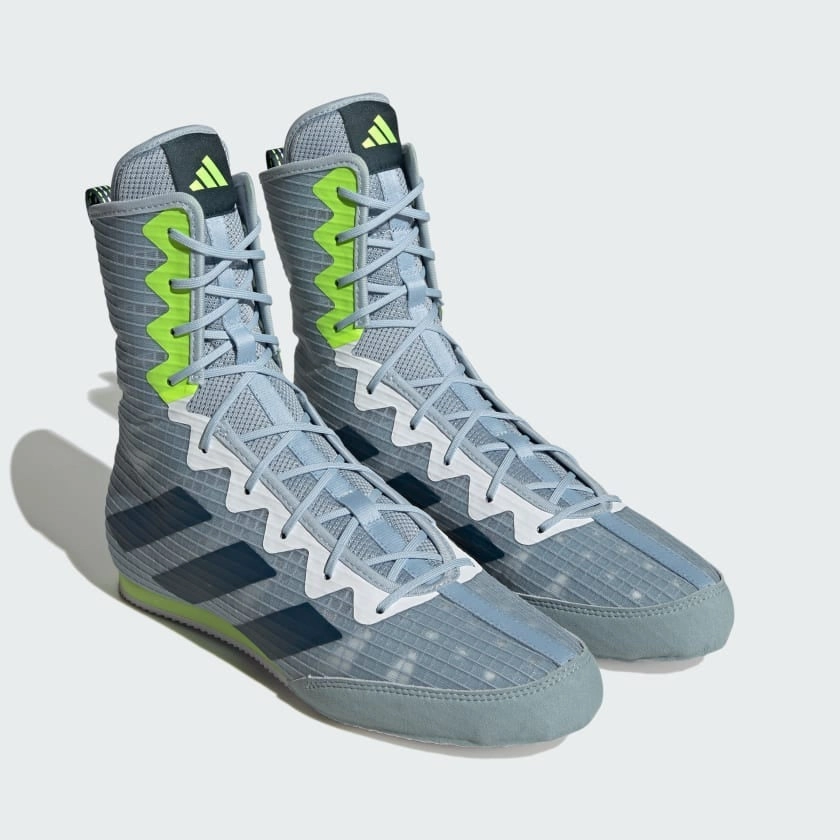 adidas Box Hog 4 Boxing Boots Wonder Blue Over The Knee Lace Up Combat Boots