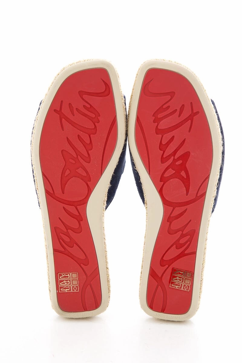 Christian Louboutin Navy Slides SZ 39 Nightmare Before Christmas Slippers