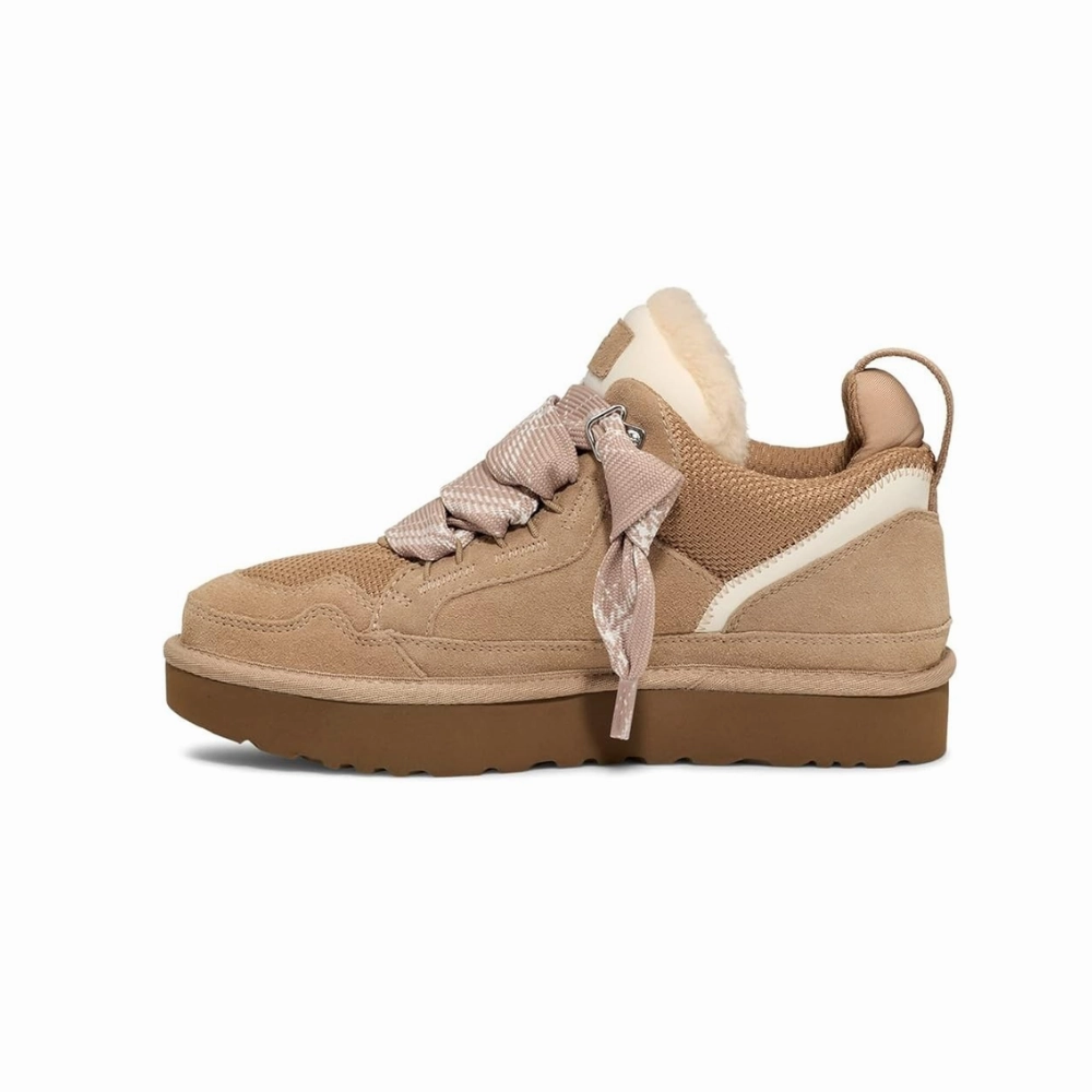 Norman Ok UGG Lowmel 1144032-SAN Sneakers Women Sand Suede Wool Lined Comfort Shoes GUG115