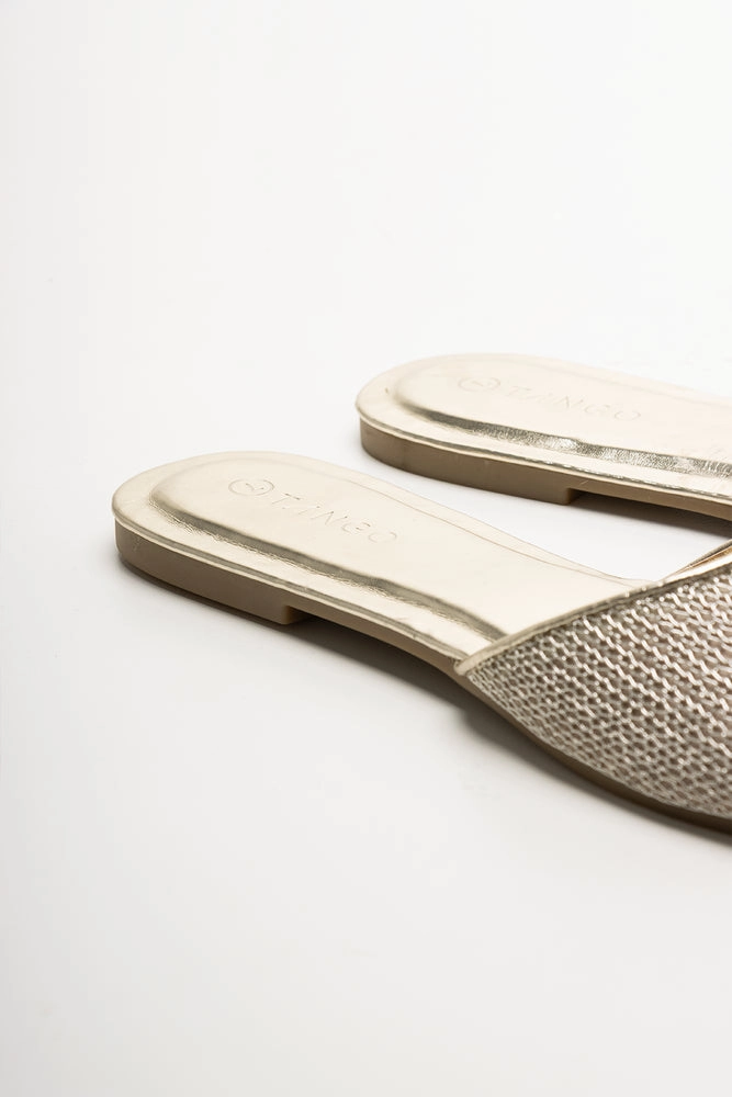 Metallic Mesh Mule Gold Best Support Sandals
