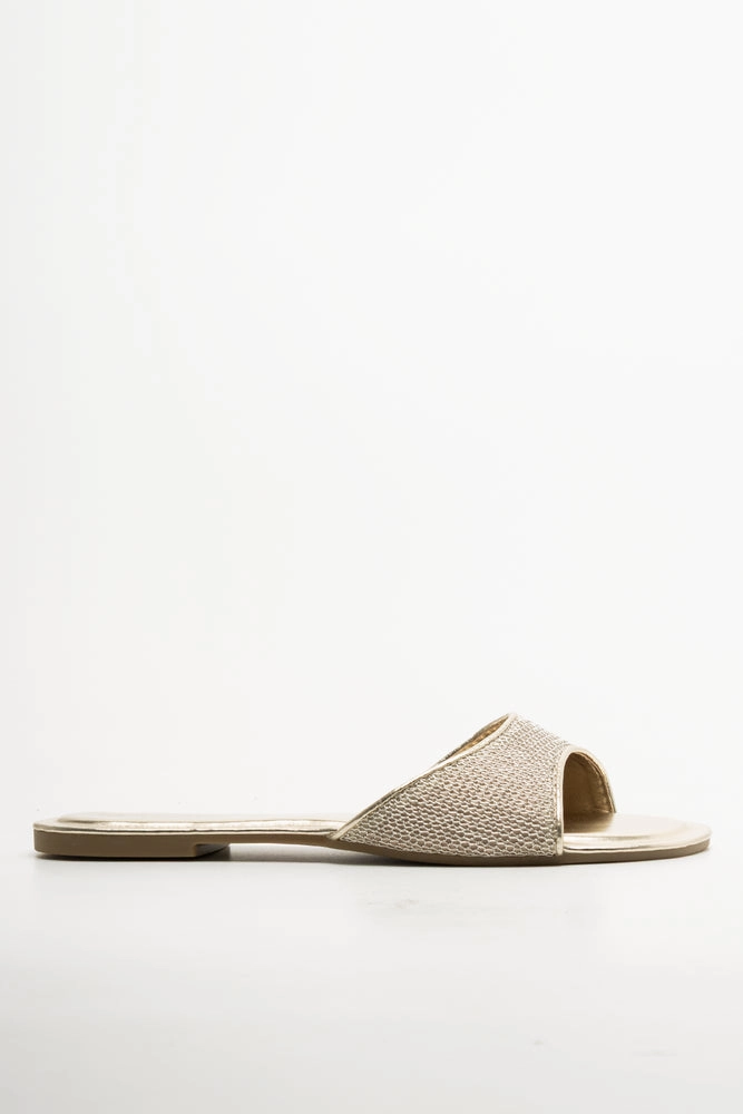 Sandals Resorts Deals Metallic Mesh Mule Gold