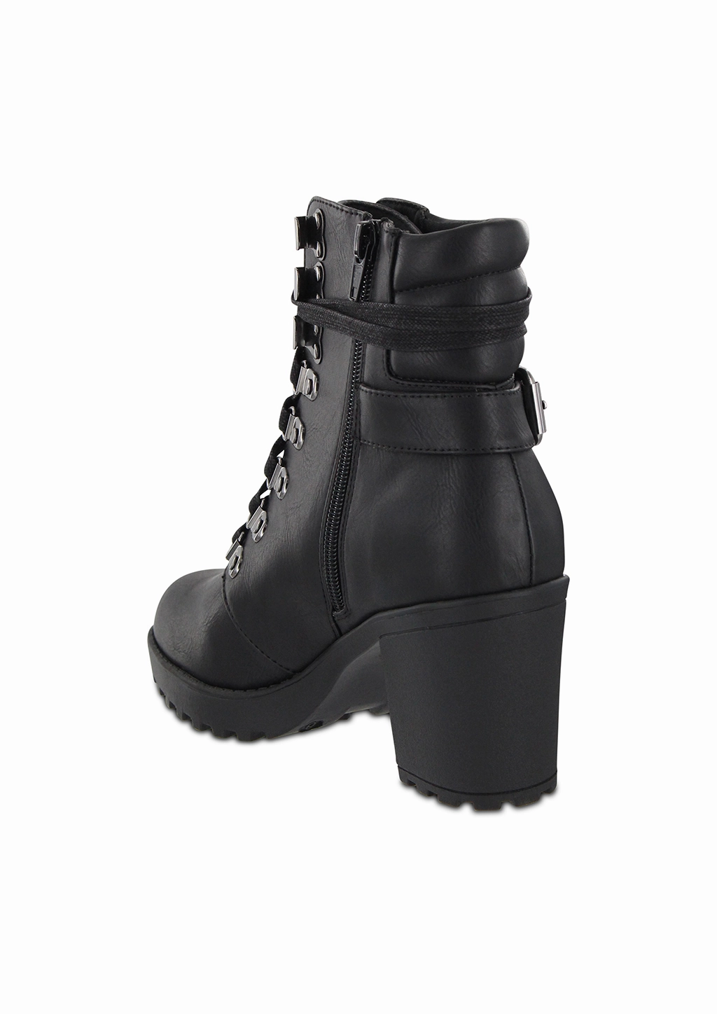 ANNAMARIA - BLACK Combat Boots With Roses