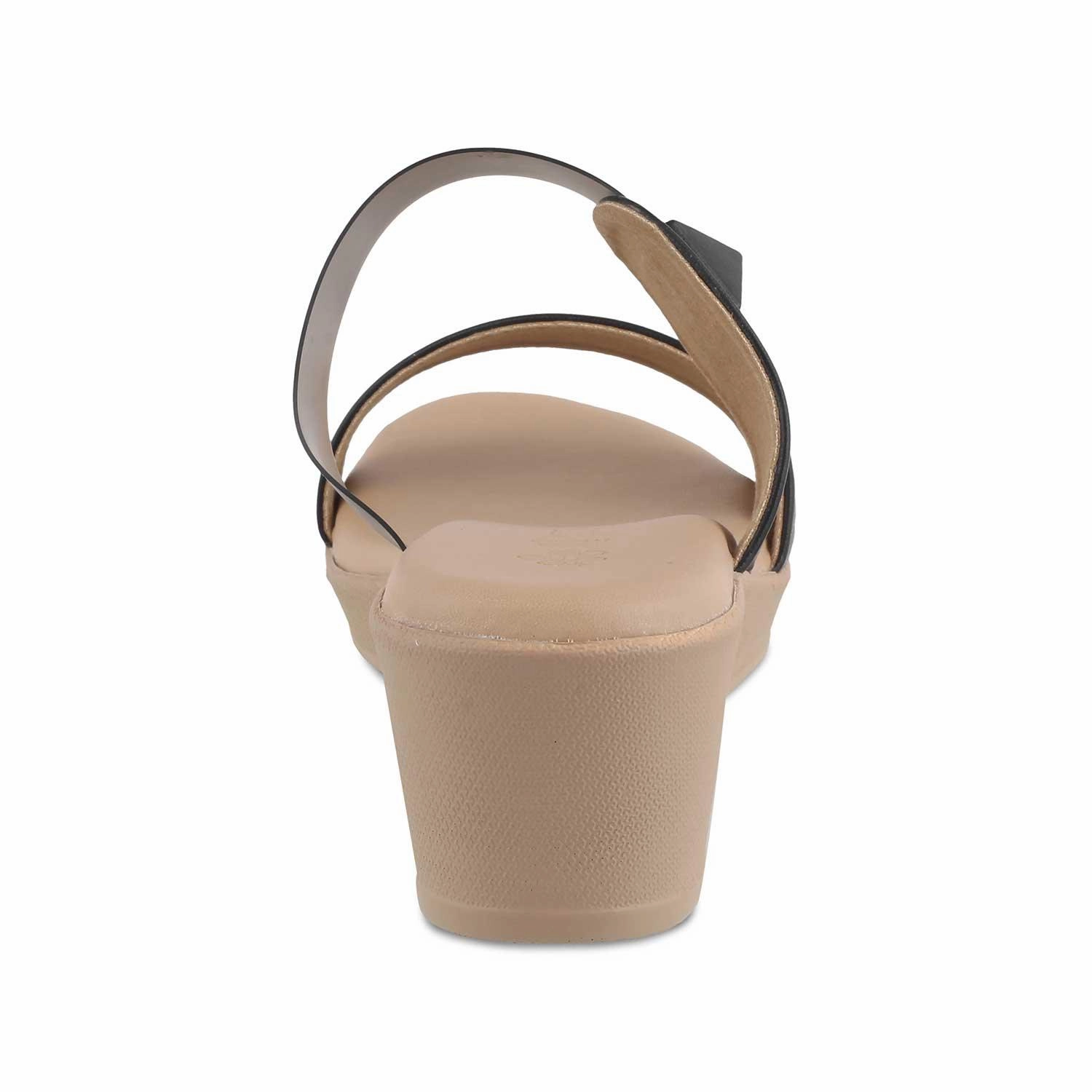 The Vios Black Women's Dress Wedge Sandals Tresmode Sandals For Bunions