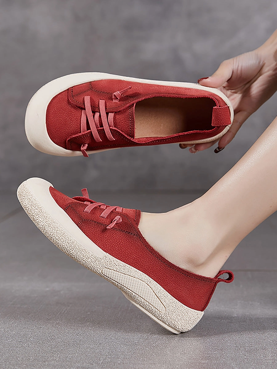 Casual Genuine Leather Flat Women Summer Shoes Wear Out Fast