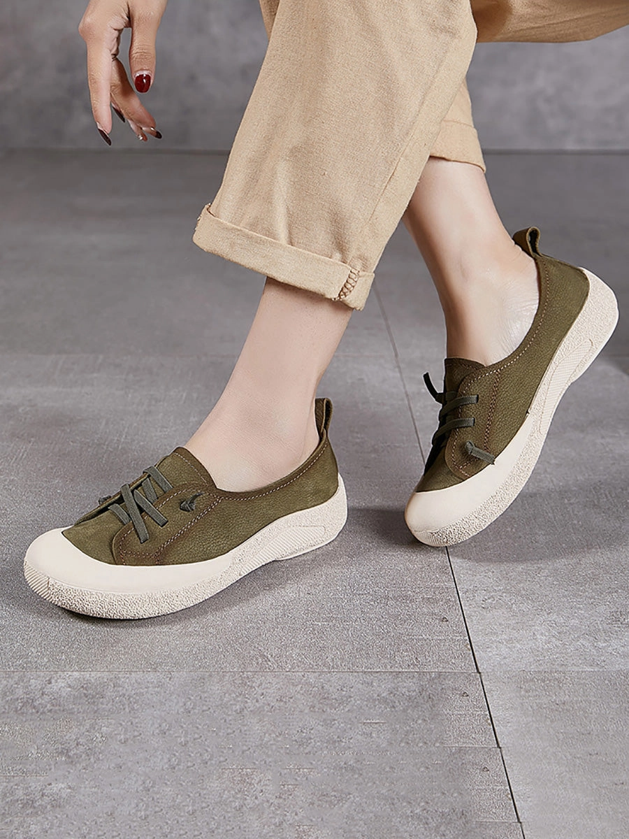 Casual Genuine Leather Flat Women Summer Shoes Eddie Vedder