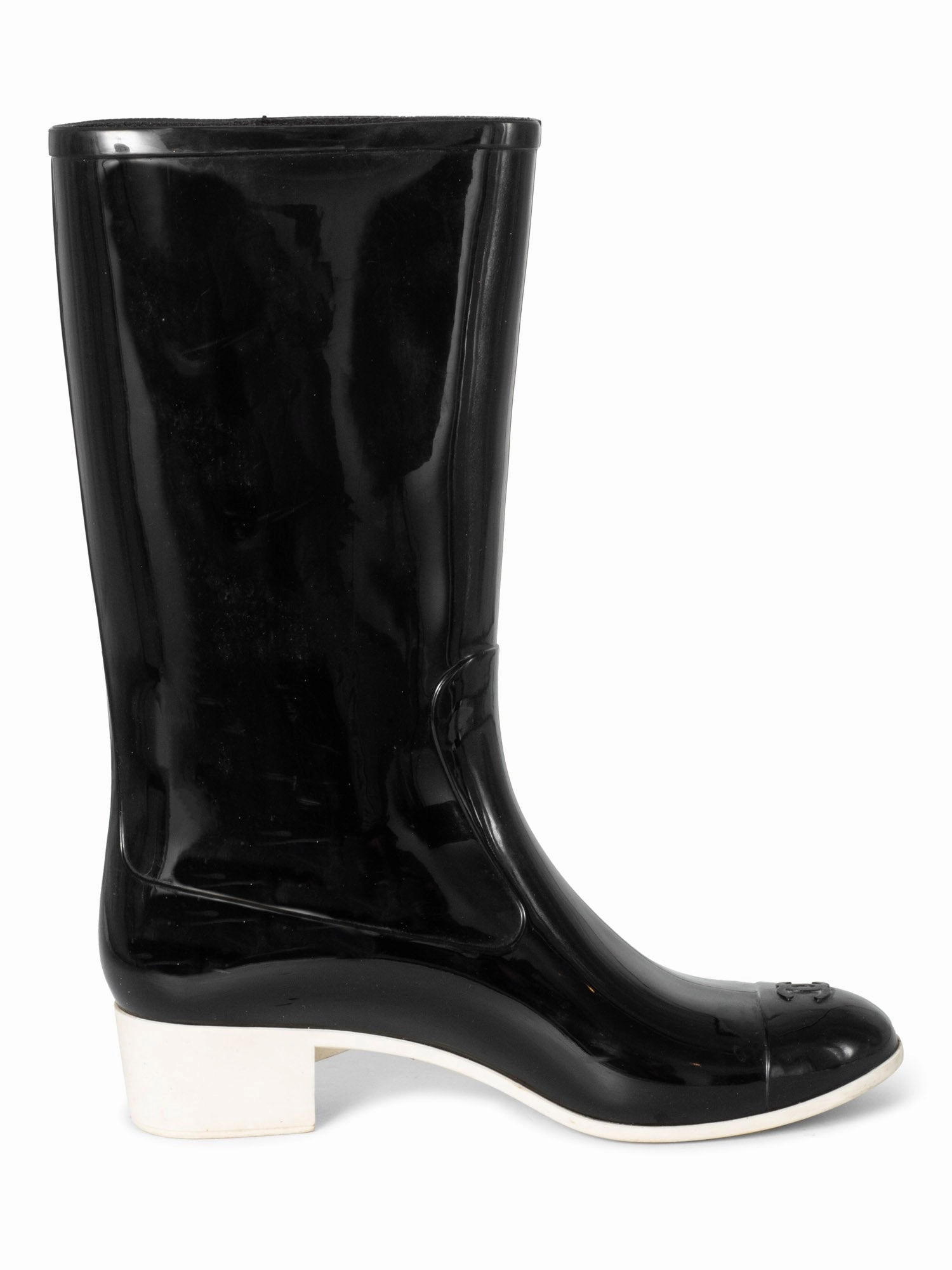 Best Rain Boots Brand Top Quality Chanel CC Logo Camellia Flower Rain Boots Black